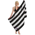 Premium Cabana Stripe Loop Terry Beach Towel (Embroidered)